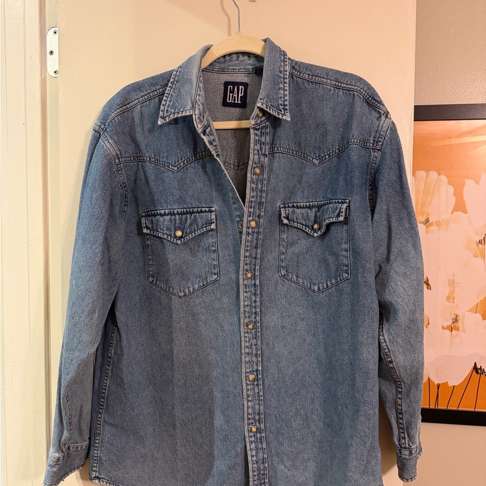 GAP Light Blue Denim Shacket